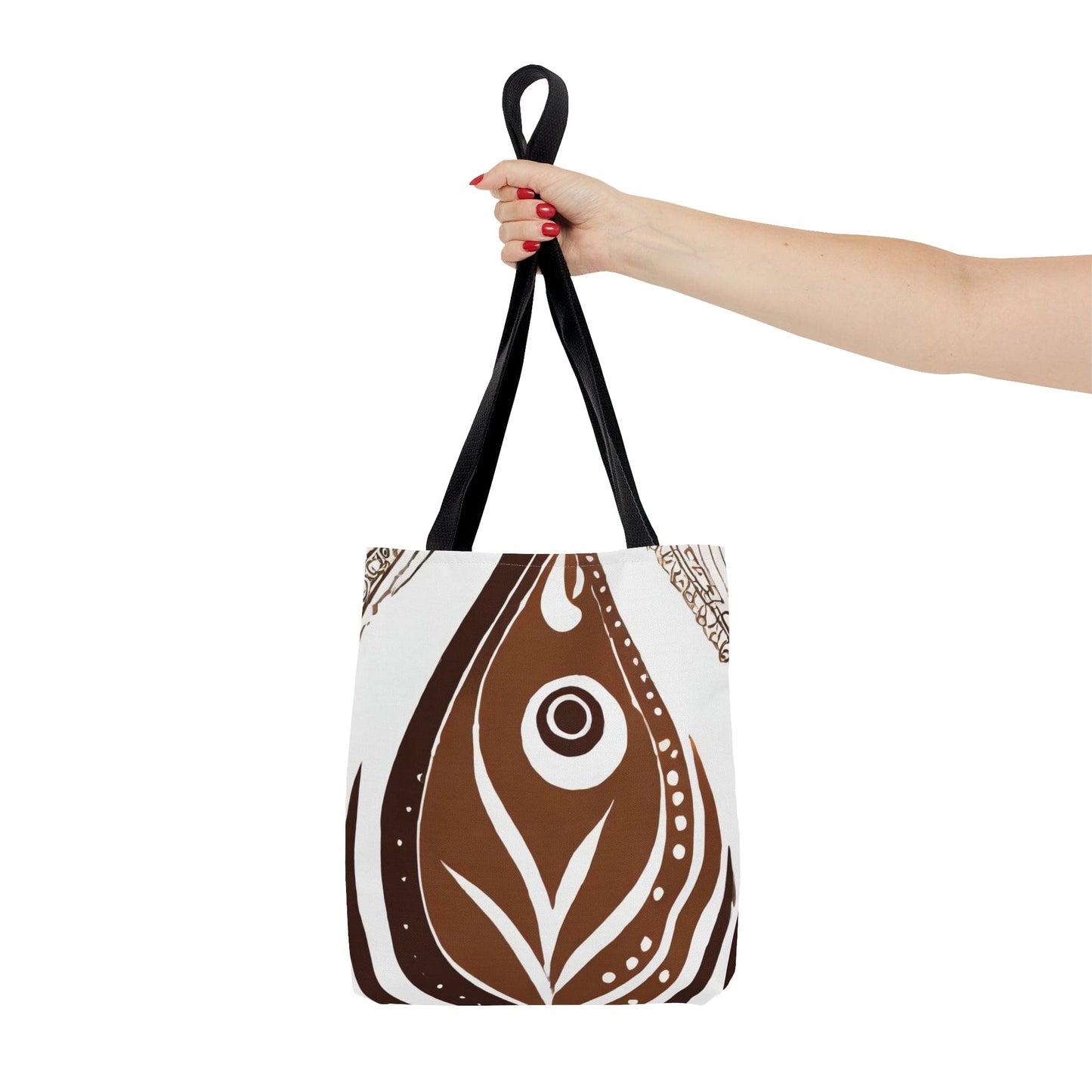 Large Tote Bag Floral Brown Line Art Print 35227-4