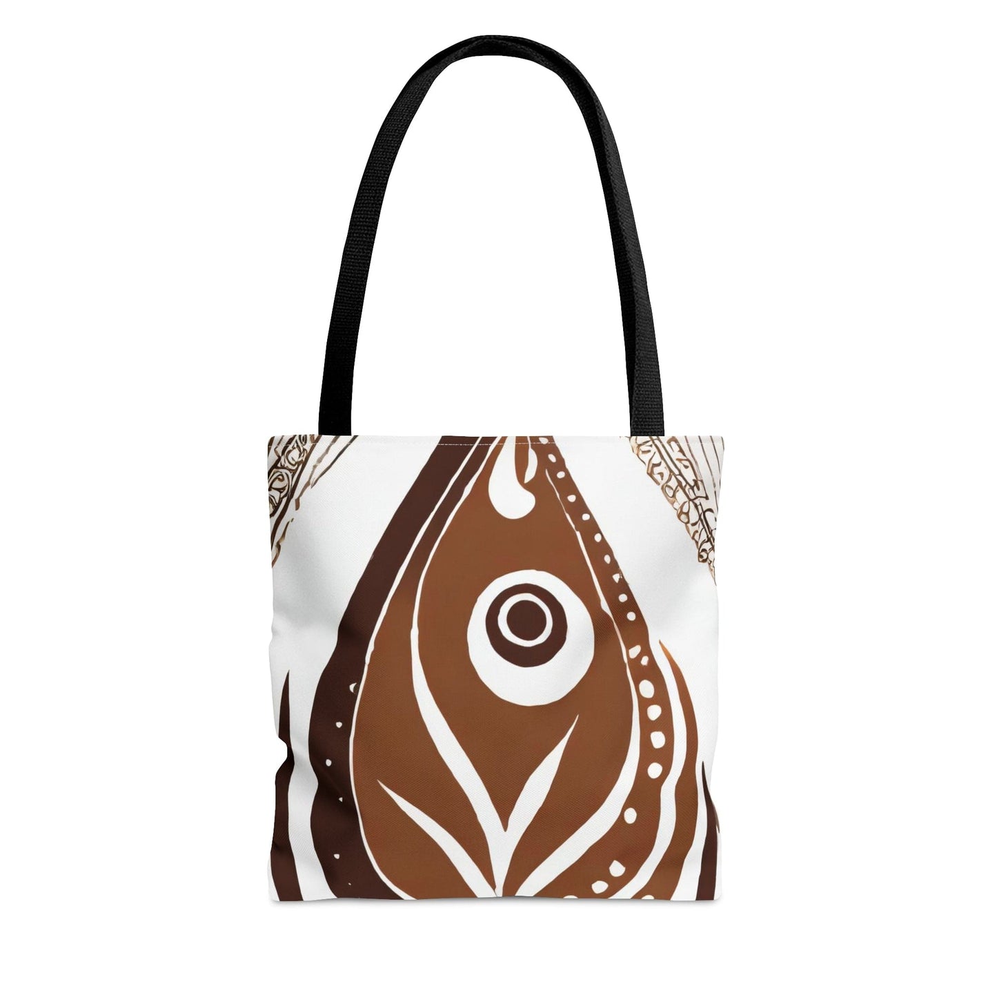 Large Tote Bag Floral Brown Line Art Print 35227-0
