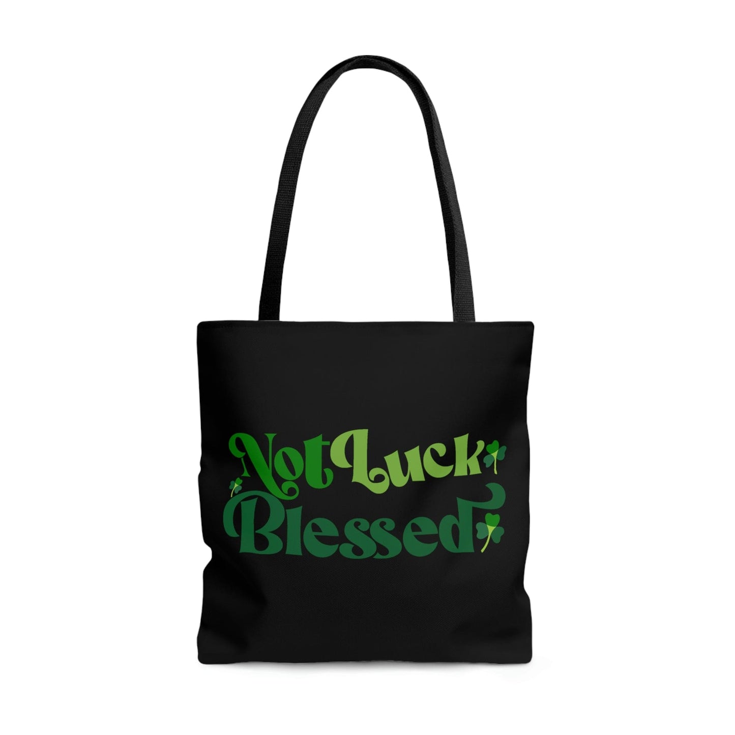 Large Tote Bag - not Luck Blessed - Word Art Inspiration-5