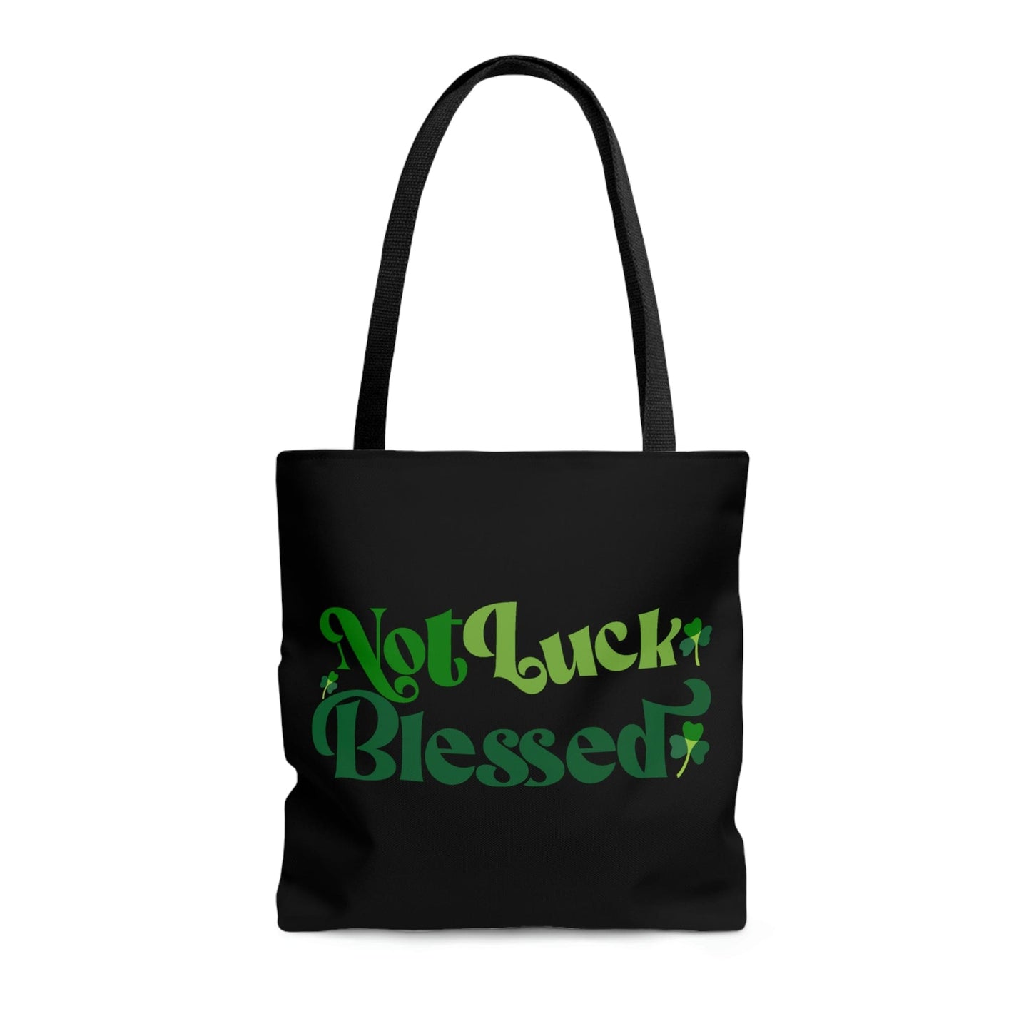 Large Tote Bag - not Luck Blessed - Word Art Inspiration-4