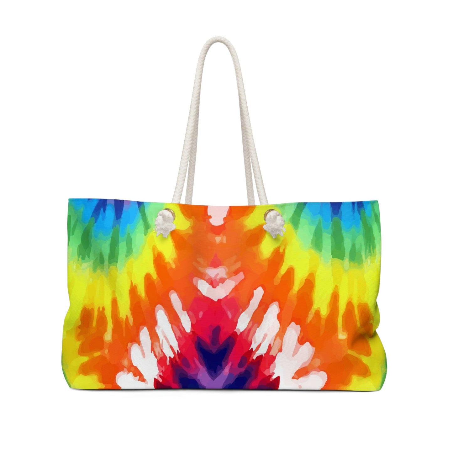 Weekender Tote Bag for Work/school/travel - Psychedelic Rainbow Tie Dye-0