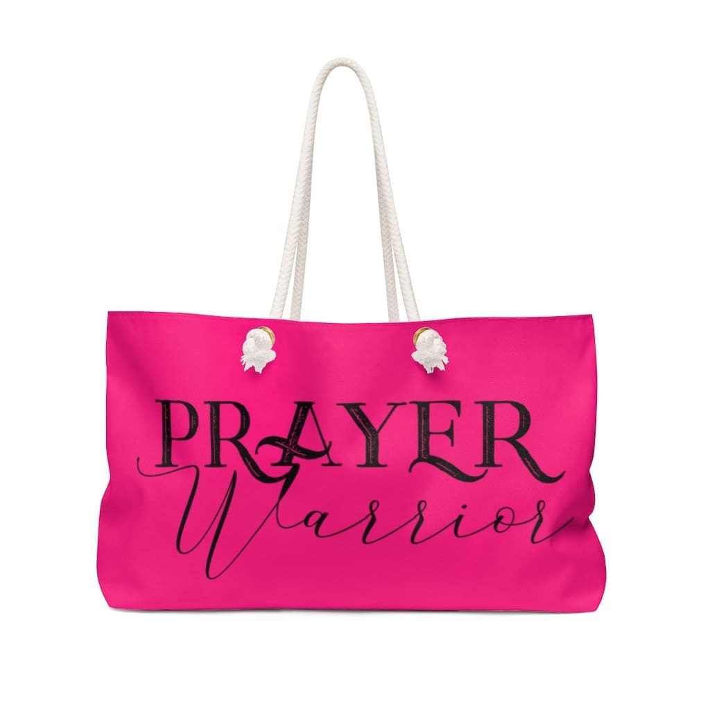 Weekender Tote Bag - Pink and Black Prayer Warrior-1