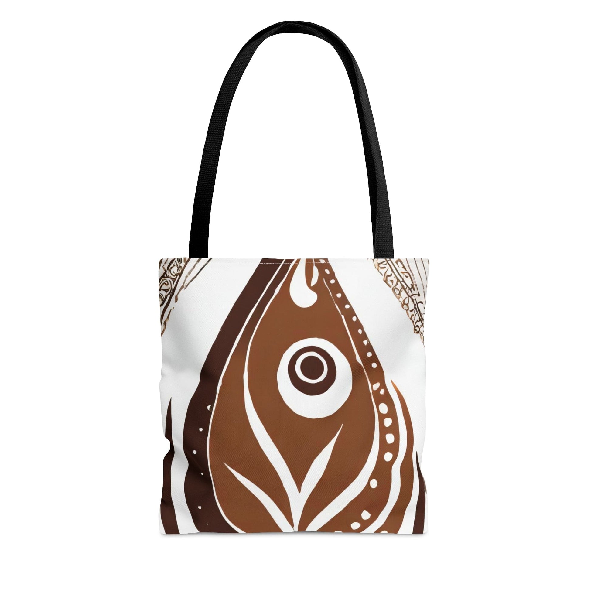 Large Tote Bag Floral Brown Line Art Print 35227-0