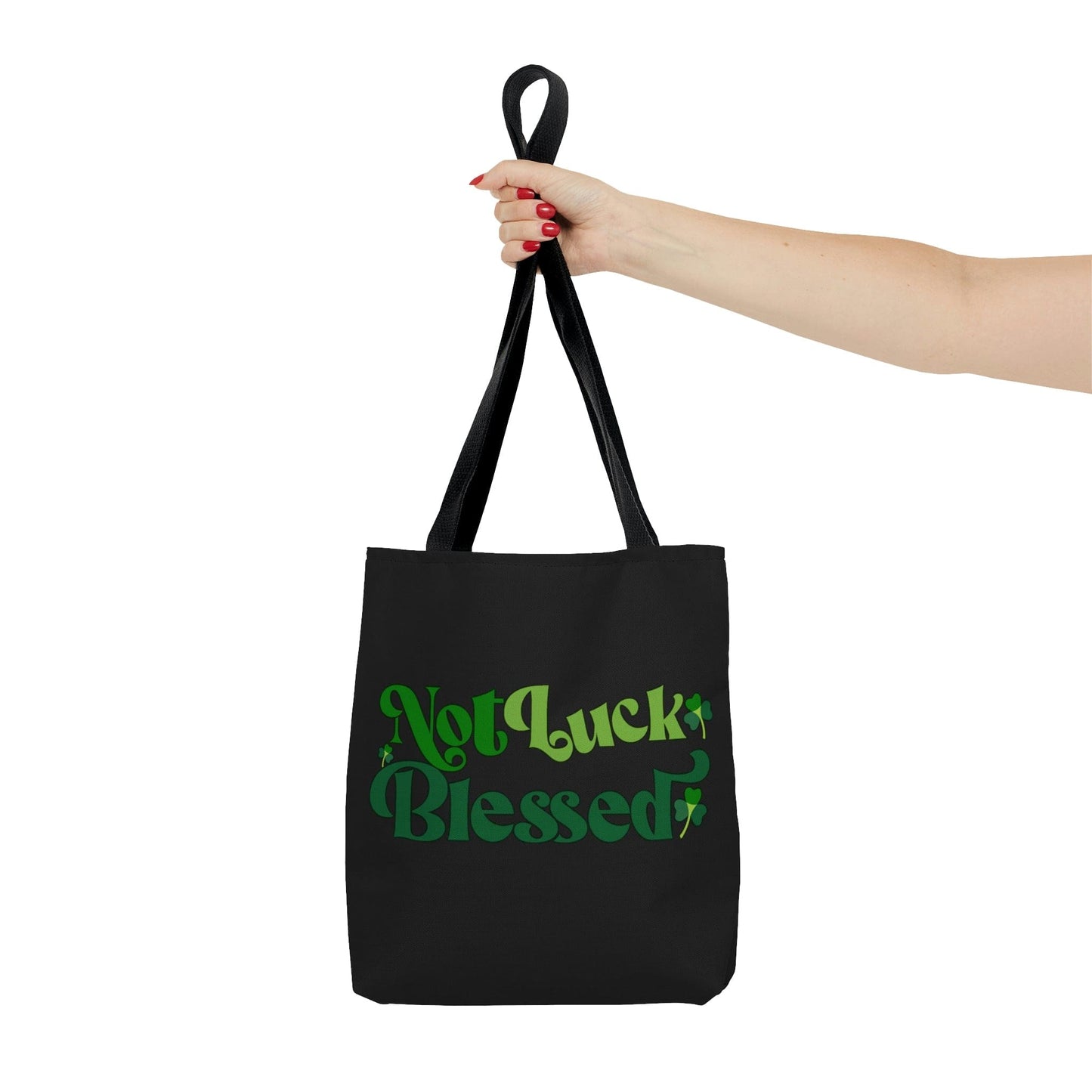 Large Tote Bag - not Luck Blessed - Word Art Inspiration-2