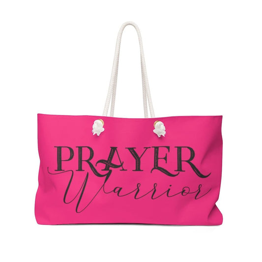 Weekender Tote Bag - Pink and Black Prayer Warrior-0